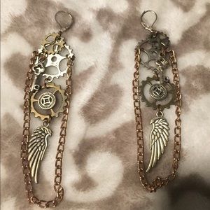 Steampunk earrings long